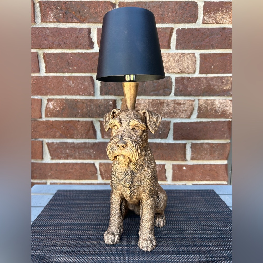 Charming Schnauzer Lamp, Cordless LED Statue